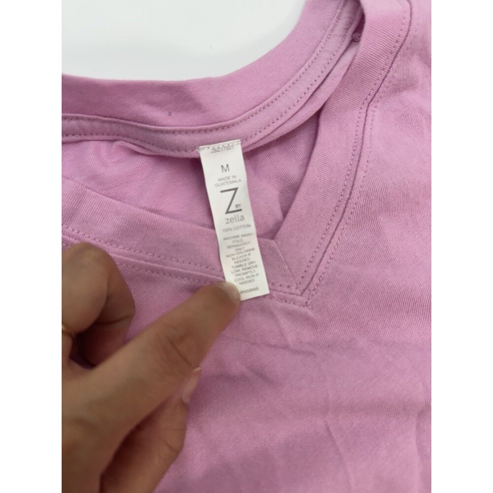Z by Zella V Neck Purple Pastel T-shirt Size M - Picture 2 of 5